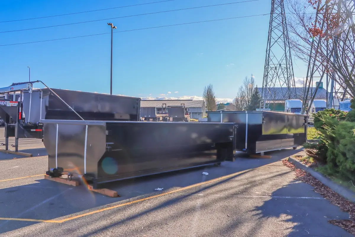 Roll-off dumpster ready for waste disposal at job site for Construction Dumpster Rental in North Ogden